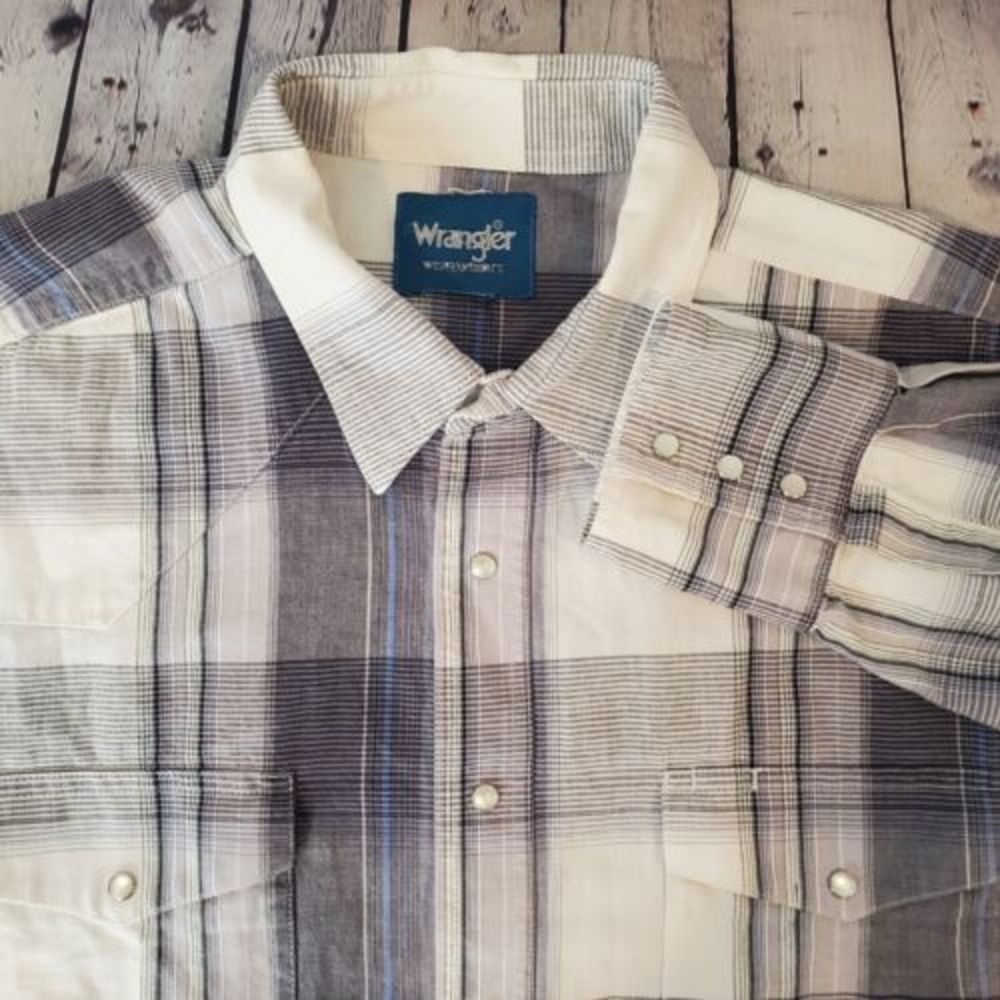 Wrangler Western Shirt Snap Button Long Sleeve Button Up Plaid Multicolor XL